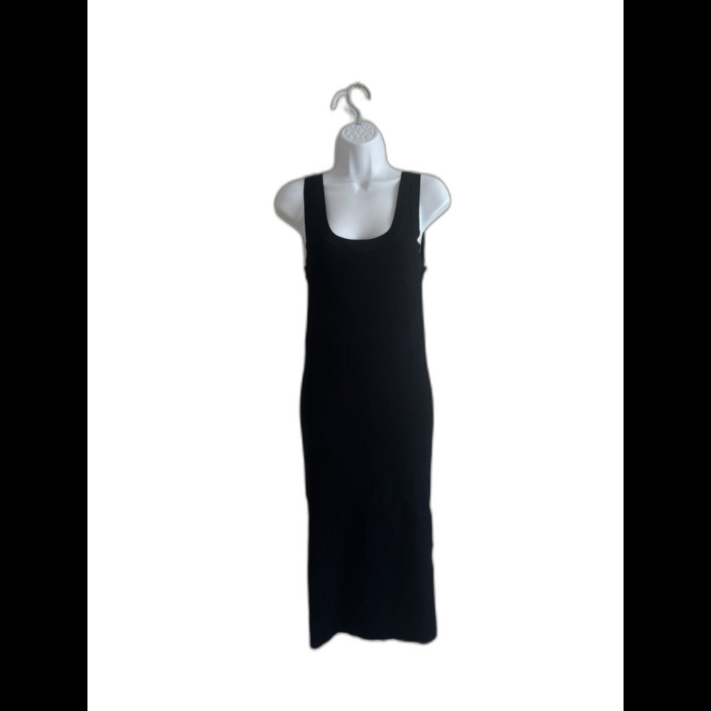 The Drop - Yasmin, Black Fitted Tank Top Dress With Side Slit. Sz M. NWT